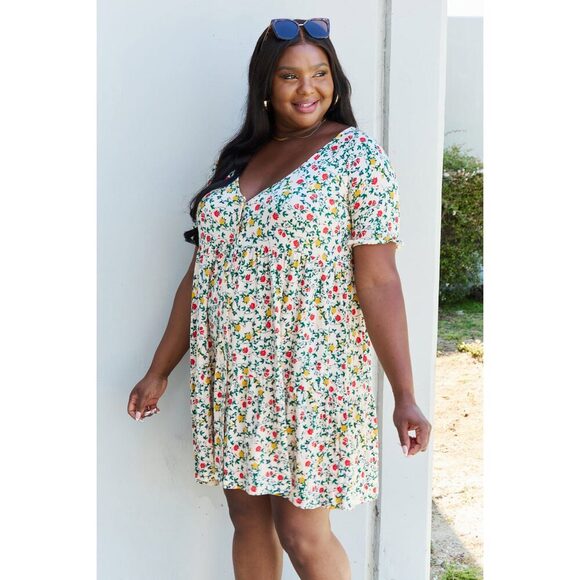 Follow Me V-Neck Ruffle Sleeve Floral Dress - Picture 8 of 11